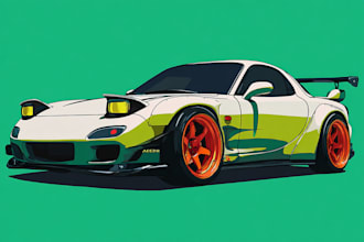 draw vector portrait of your car or any vehicle
