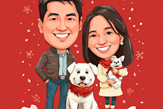 make a christmas caricature, a winter holiday caricature