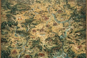 illustrate medieval fantasy and sci fi maps