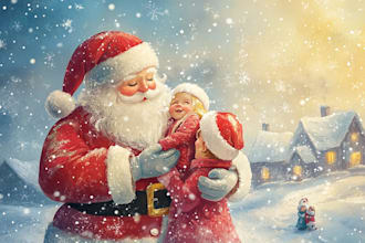 make a christmas caricature, a cartoon happy new year card