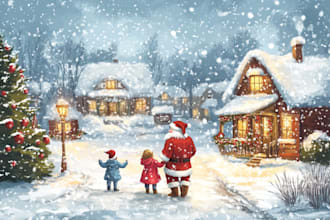 illustration christmas book, children book, holiday