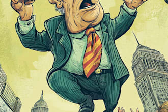 make a political cartoon or caricature design