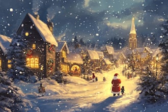 christmas children book illustration, bible illustration