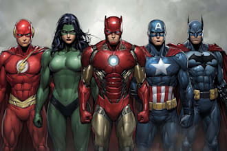 create an amazing superhero or fantasy comic illustration