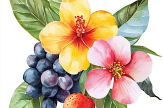 draw botanical seamless pattern, floral illustration