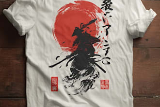 make a japanese t shirt illustration