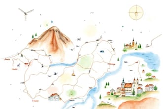 do custom watercolor wedding map