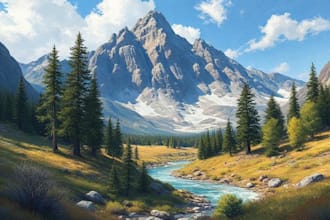 paint digital oil painting of any landscape