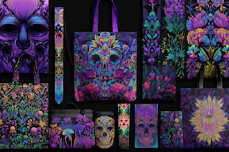 create prints for totes and design all kinds of bags, belts for you