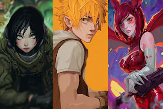 draw anime and game style characters art