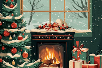 illustrate christmas illustration, christian story book