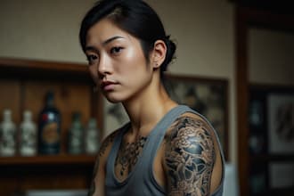 design a super artistic tattoo designs in japanese style