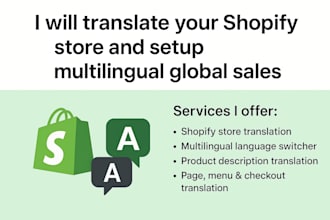 translate your shopify store and setup multilingual global sales