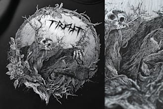 create a dark art illustration