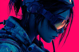 create anime cyberpunk illustration