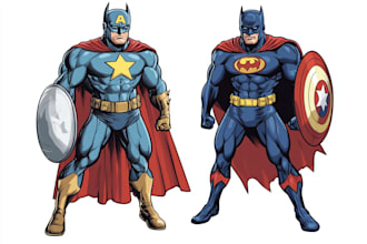 make unique superhero cartoon comic character