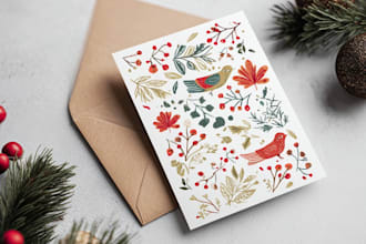 design beautiful christmas card and new year cards