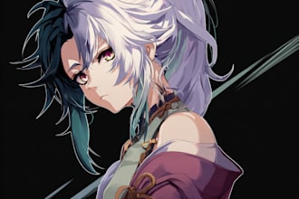 draw anime chibi character art for design characte