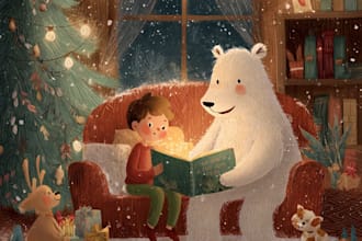 illustrate children book illustration, christian story book and christmas book
