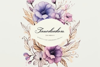 design feminine botanical hand drawn logo