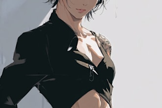 draw anime illustration, original character, vtuber art