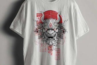 create a japanese t shirt illustration