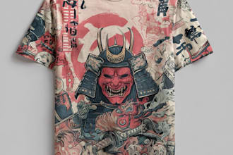 draw a japanese t shirt illustration