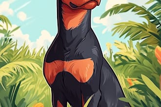 draw disney pets portrait illustration