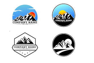 do a modern outdoor, mountains, camper trailer, retro, fishing, hunting logo
