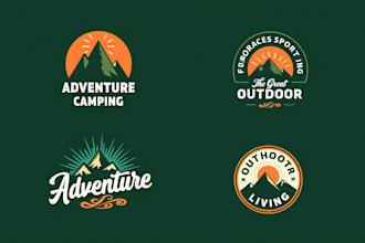 design realistic mountain logo for you