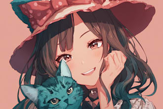 design custom vtuber logo, anime, jrpg, cute kawaii for streamer and video game