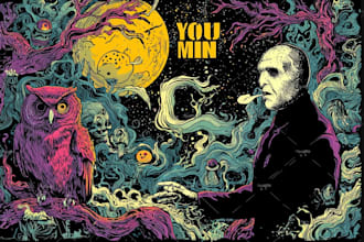 do amazing art retro horror, stoner, psychedelic