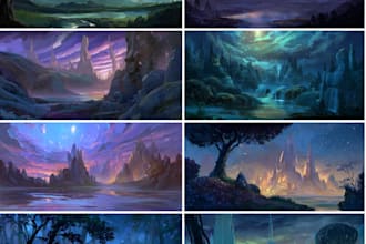 digitally paint fantasy landscape