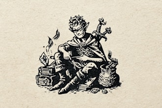 make dnd characters in vintage linocut art