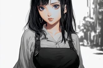 draw a comic, anime, manga page and 2d animation