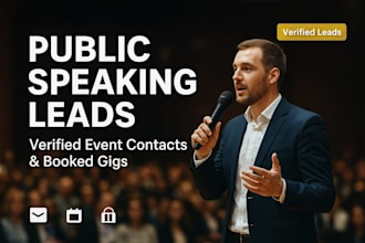 deliver high quality public speaking leads, booked gigs for speakers and coaches
