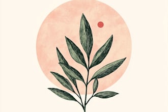 make beautiful elegant hand drawn botanical boho logo design