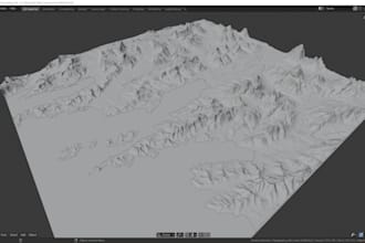 3d model realistic 3d terrain landscape, 3d maps design, topographic or contour