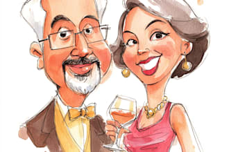 draw caricatures for couples, families, weddings