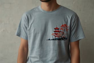 create a japanese style t shirts artwork