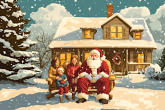 draw christmas illustrations for anything