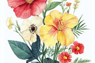 create vintage botanical, mystic, logo design illustration
