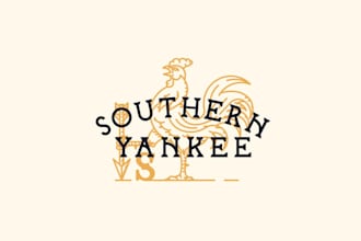 design a retro vintage premium rooster, farm and food brand logo