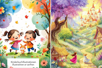 aquarellillustrationen, kinder aquarelle, aquarell bilderbücher, kinder buch