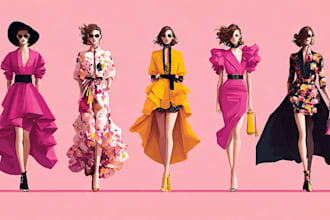 draw a professional fashion illustration