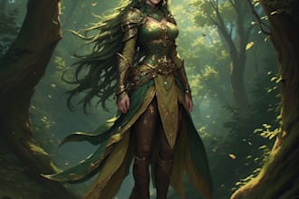 paint a character illustration in a fantasy world