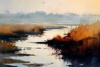 paint landscapes in watercolor