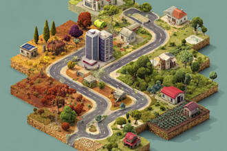 create vector isometric map illustration for you