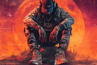 do stunning rap album cover and hip hop mixtape art or single art