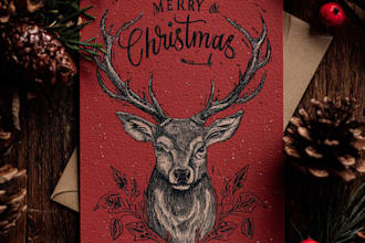 illustration christmas book , holiday funny cartoon caricature card